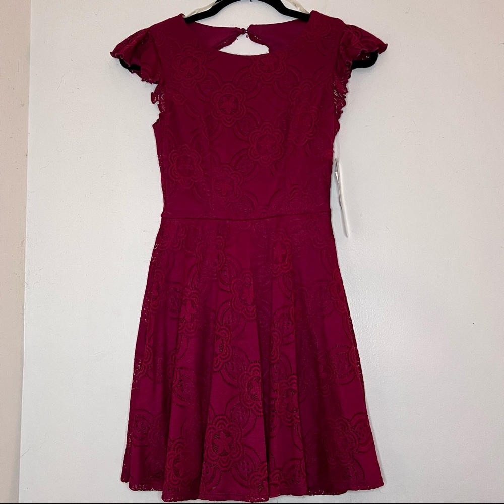 BRAND NEW with tags Trixxi (Macy’s) Dress. Size 0. Wine Red color.